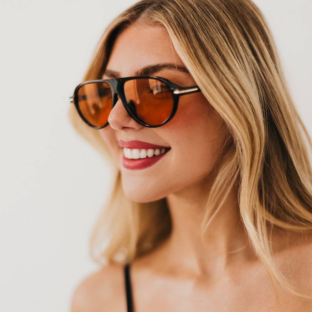 Retro Oval Flat Aviator Sunglasses