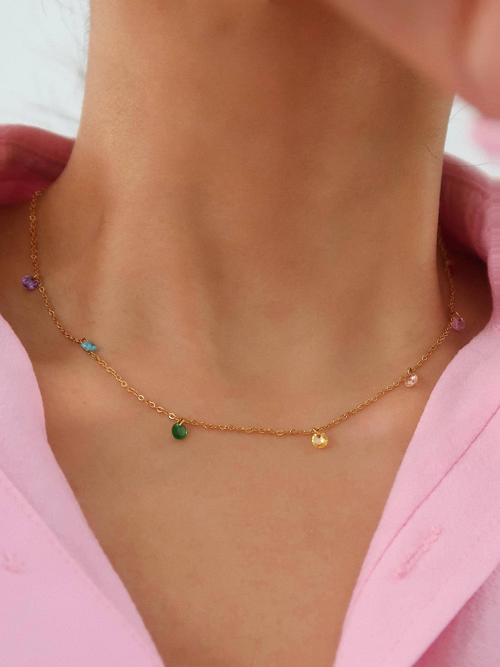 Ariana 18K Non-Tarnish Petite CZ Chain Necklace