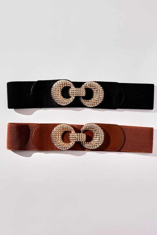 DOUBLE BUCKLET STRETCH FASHION BELT