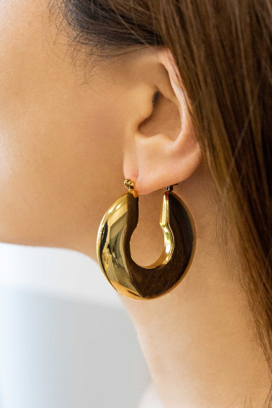 Disk Hoop Earrings