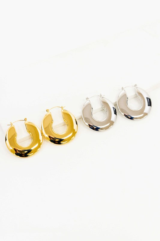 Disk Hoop Earrings