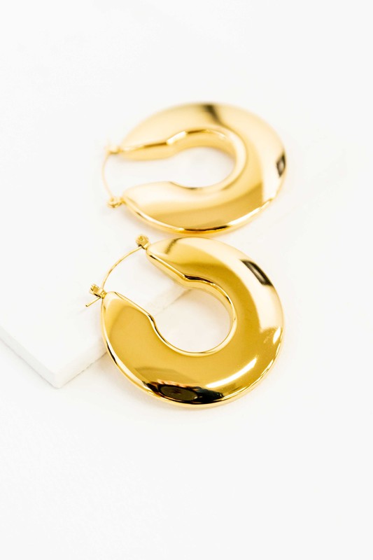 Disk Hoop Earrings