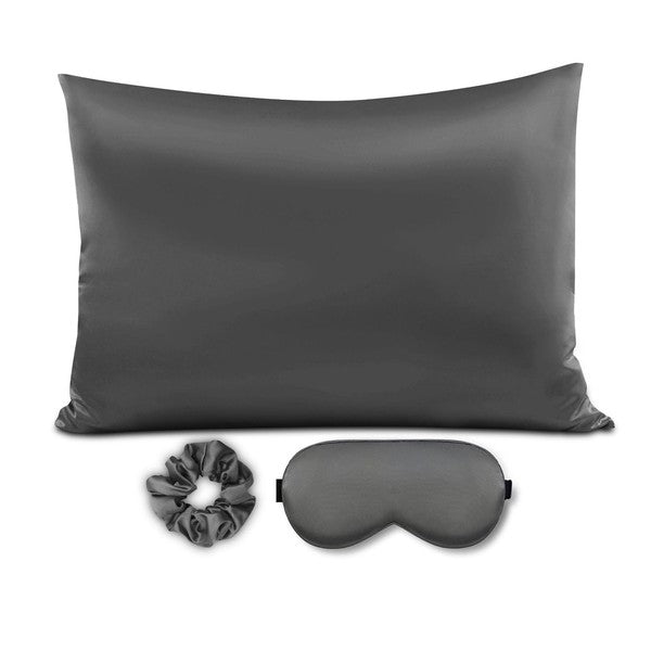 Satin Pillowcase Sleep Mask Scrunchie Gift Set