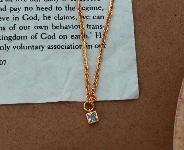 Square Zircon Necklace