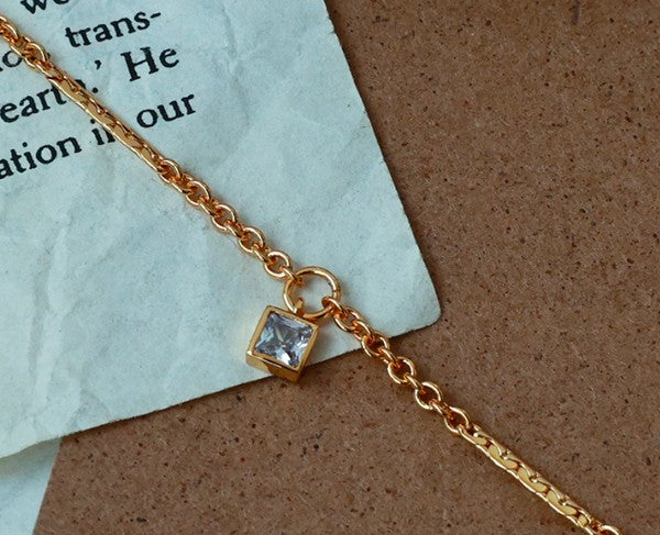 Square Zircon Necklace