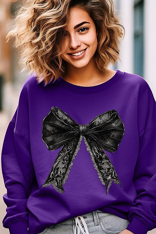 Halloween Coquette bow Graphic Fleece Sweatshirts