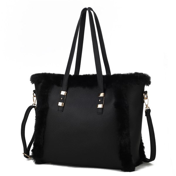 MKF Liza with Faux Fur Women Tote Bag by Mia K