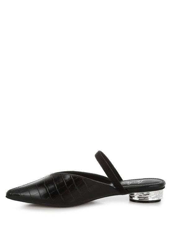 Renata Fantasy Heel Croco Mules
