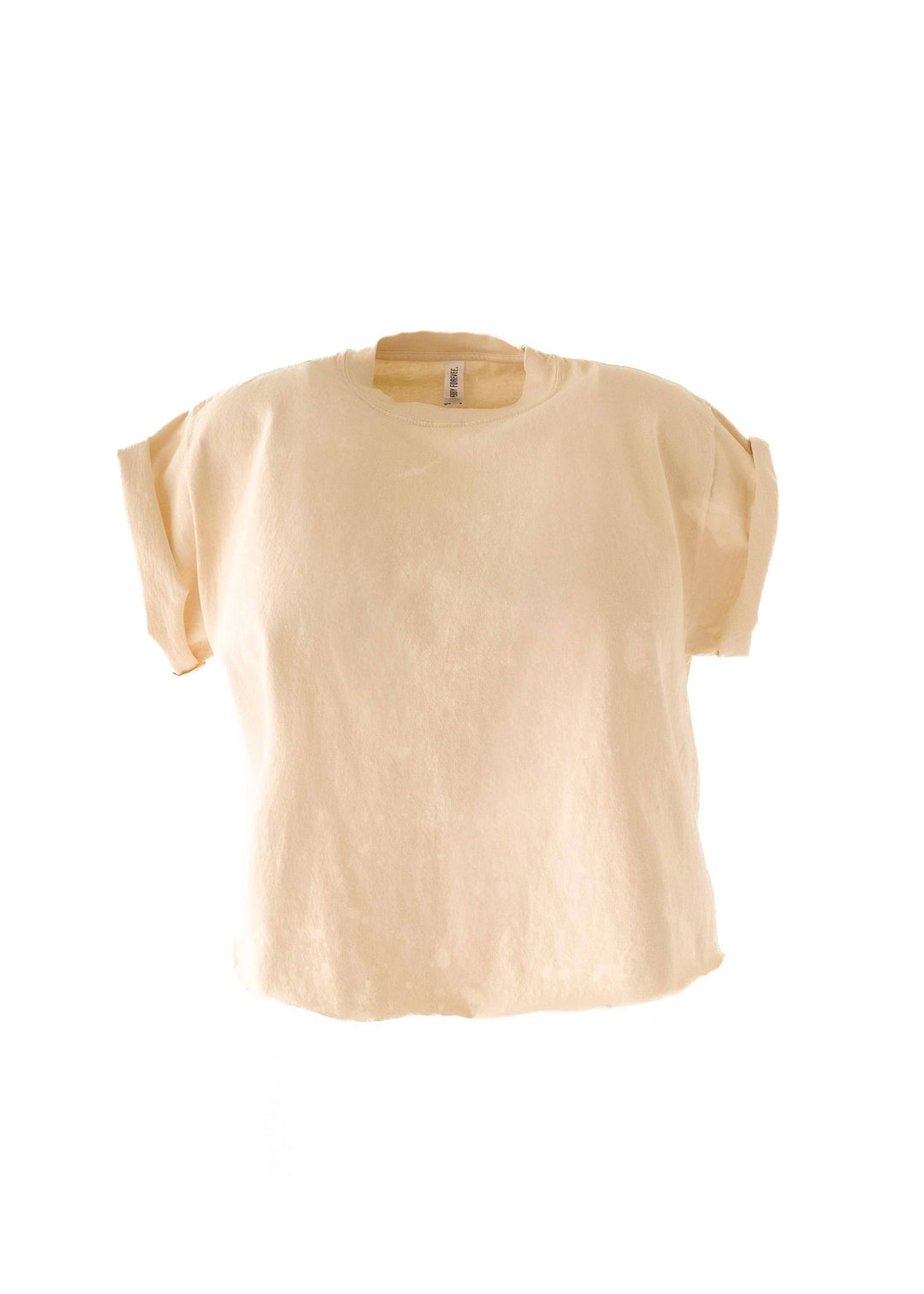 CROPPED PEBBY BASICS BLEACHED OUT IVORY TEE