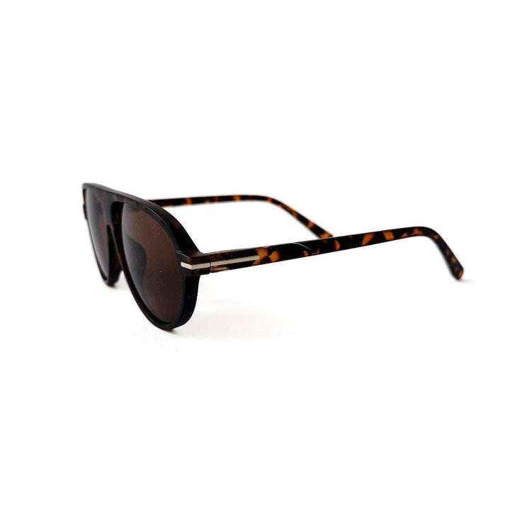 Retro Oval Flat Aviator Sunglasses