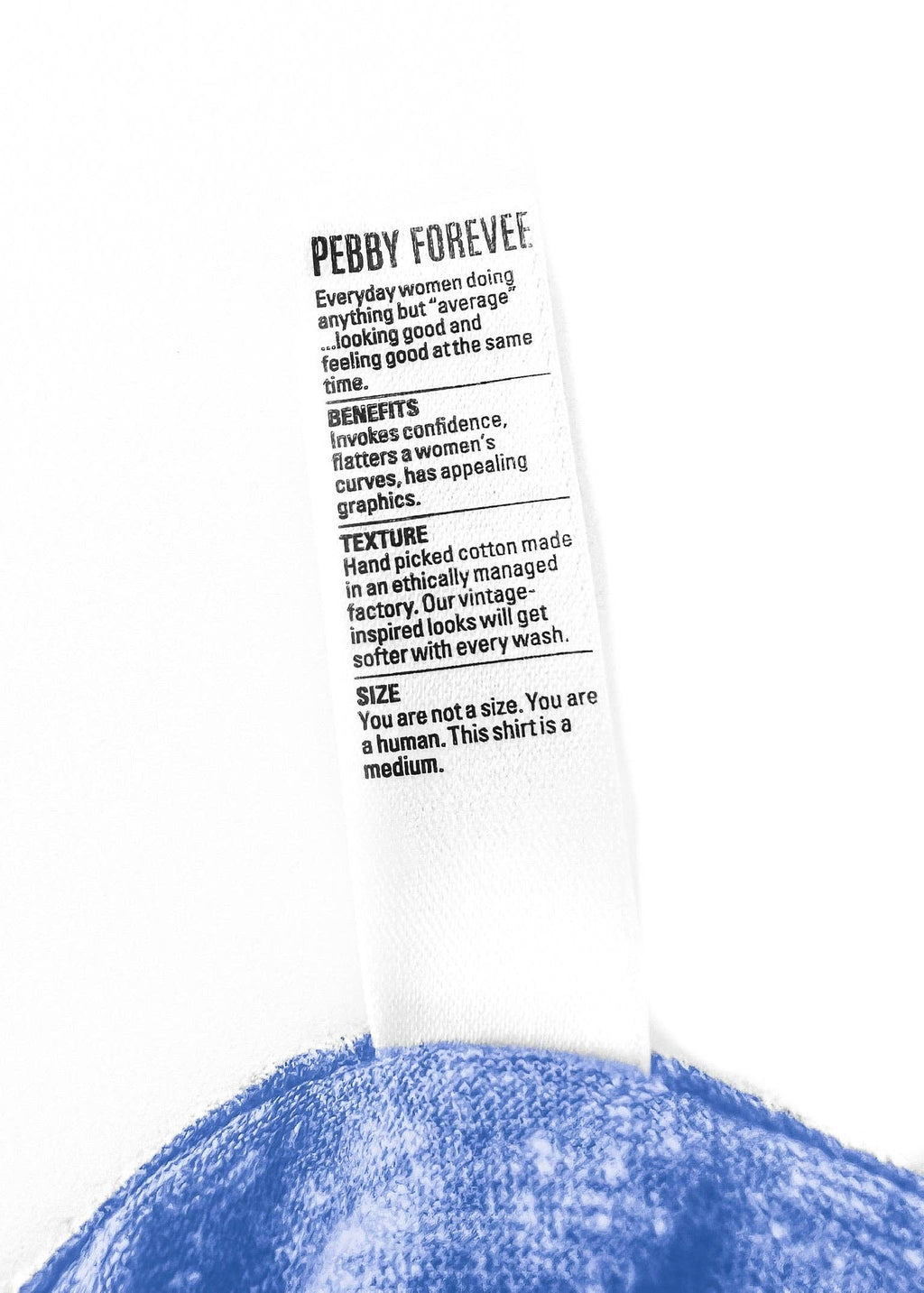 PEBBY BASICS COBALT SIDE SLIT TEE