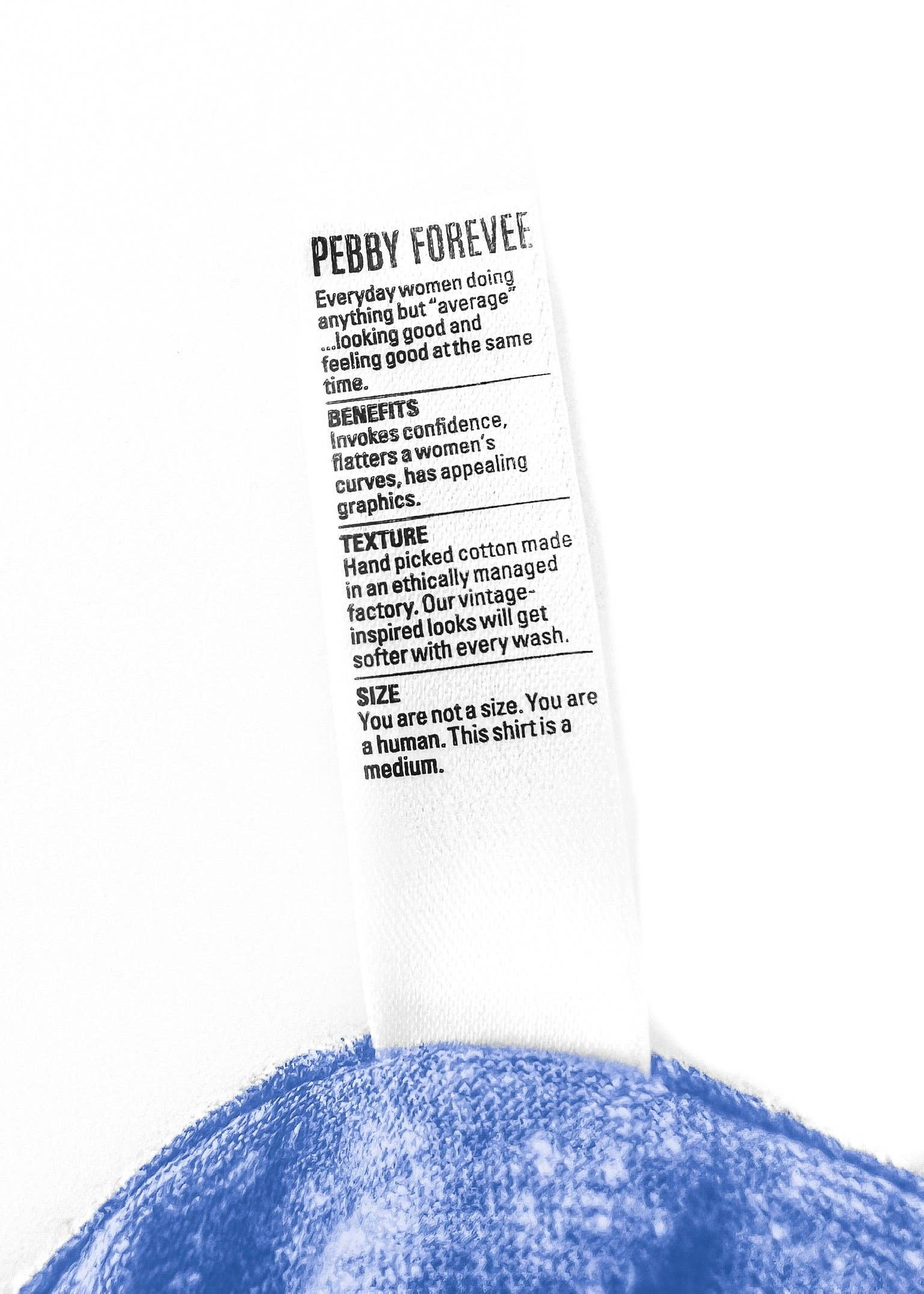 PEBBY BASICS COBALT SIDE SLIT TEE