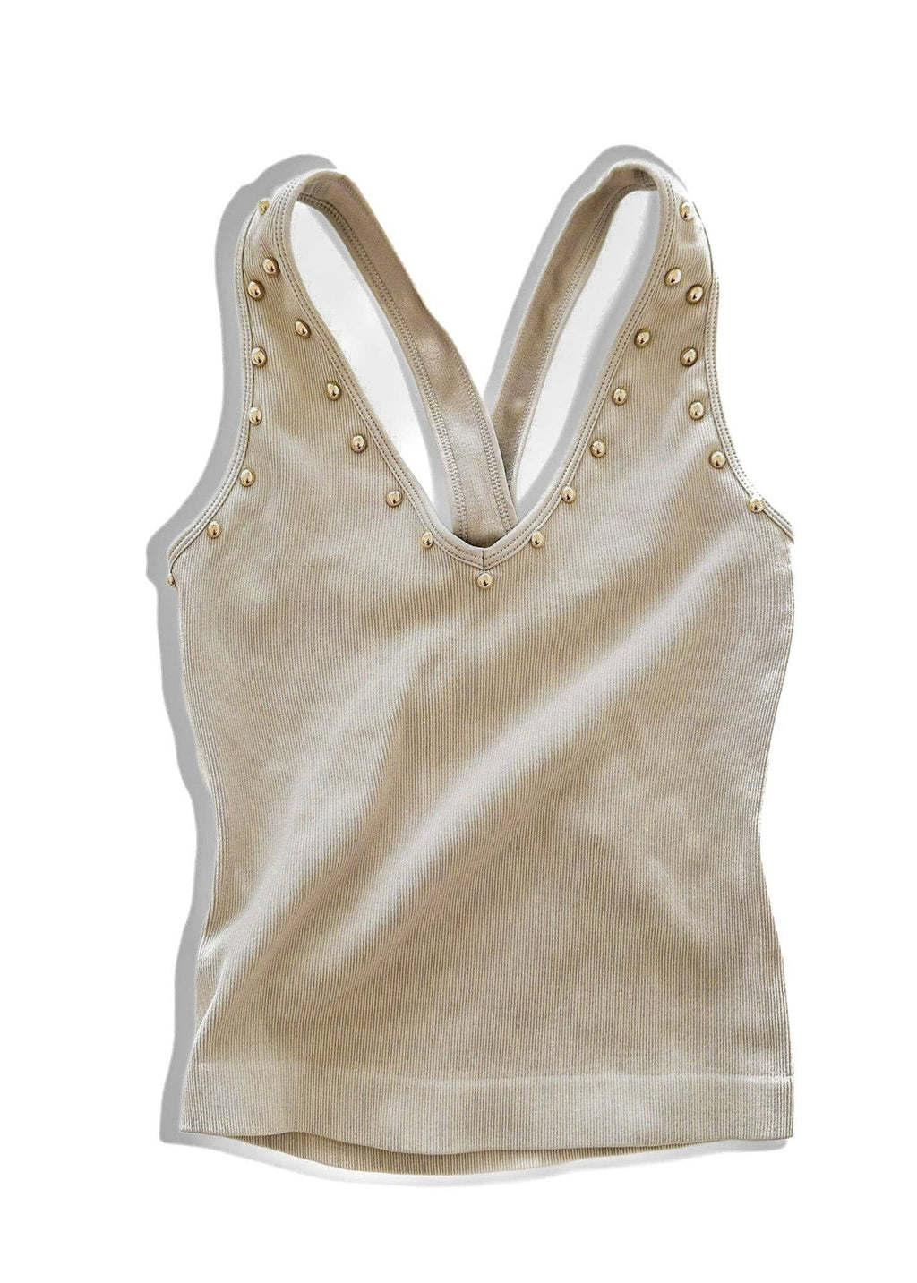 Ivory STUDDED BACK SMOOTHING V-NECK BRAMI