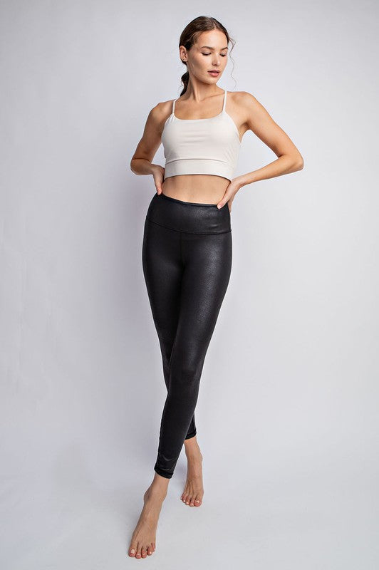 Foiled Full-Length Leggings