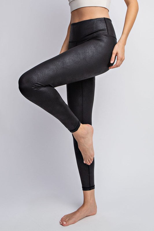 Foiled Full-Length Leggings