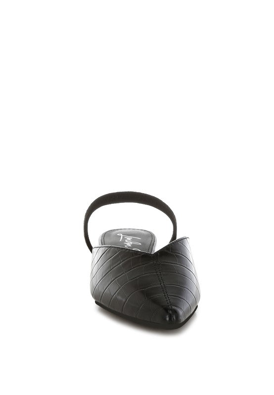 Renata Fantasy Heel Croco Mules
