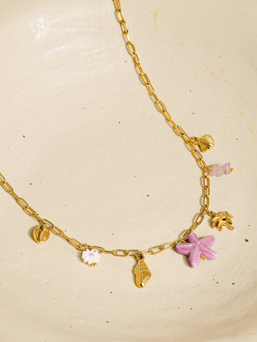 Anya 18K Gold Non-Tarnish Starts and Palm Charm Necklace