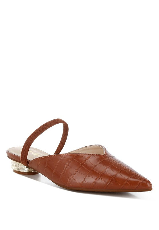 Renata Fantasy Heel Croco Mules