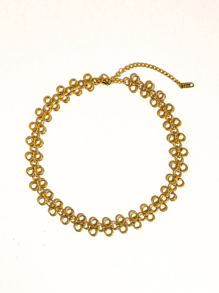 Ritza 18K Gold Non-Tarnish Patterned Choker