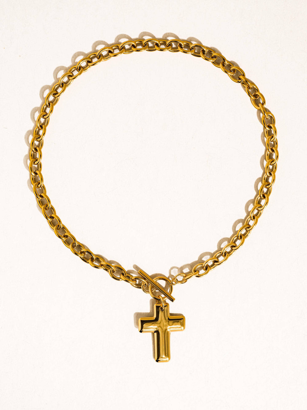 Trinite 18K Gold Non-Tarnish Cross Pendant Necklace