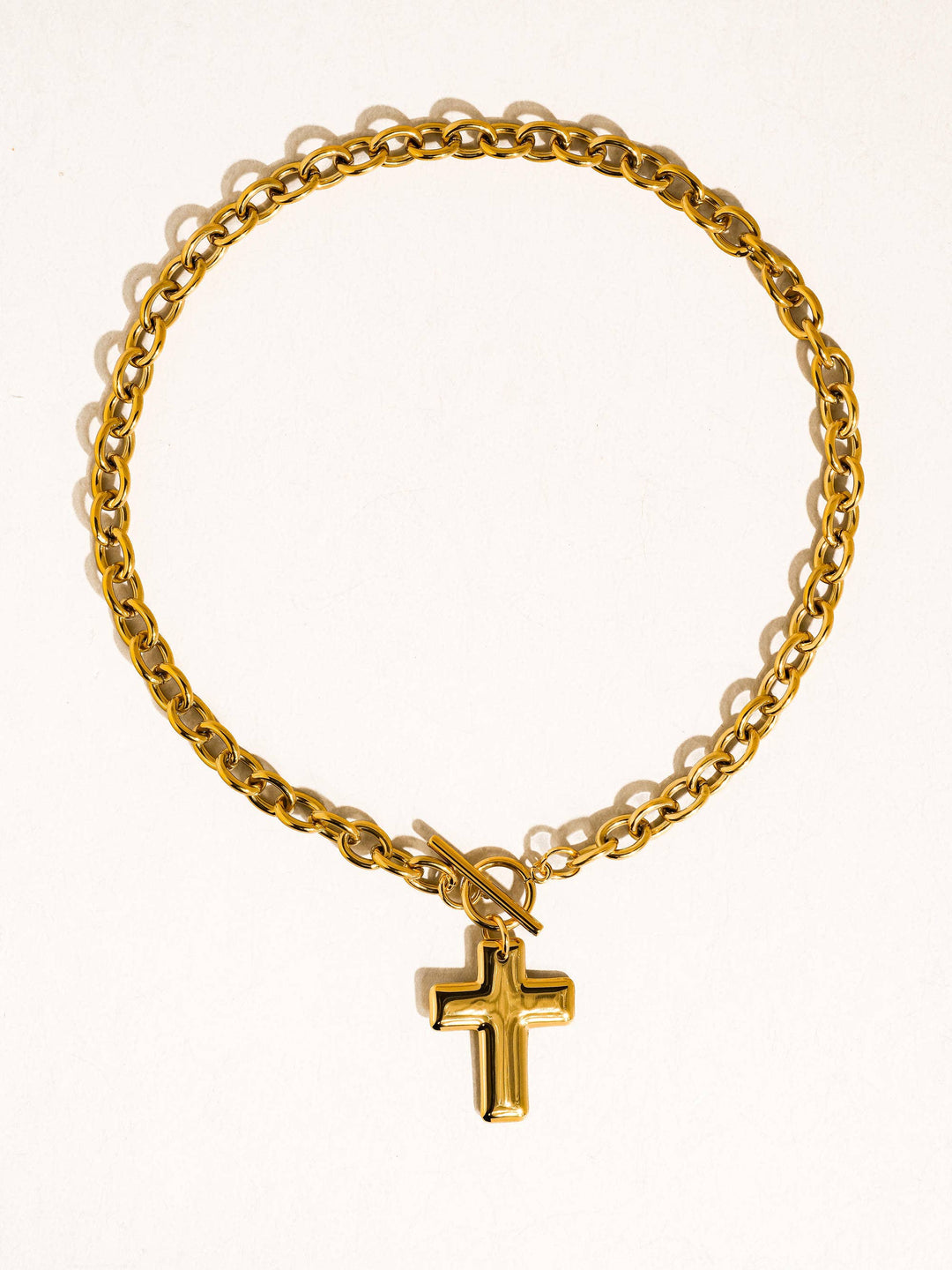 Trinite 18K Gold Non-Tarnish Cross Pendant Necklace