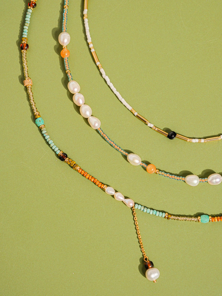 18K Handmade  Bohemian Beaded Stack Necklaces